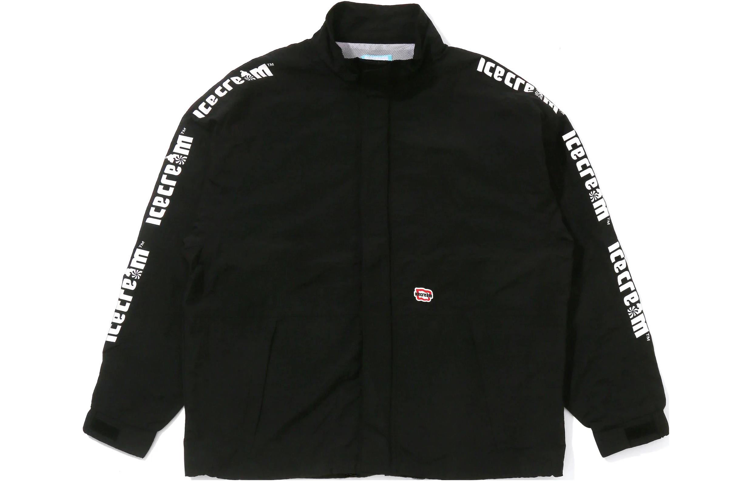 Ice Cream ICECREAM Letter Logo Zip-Up Jacket Unisex Black Long Sleeve ICJP233X001-BLACK