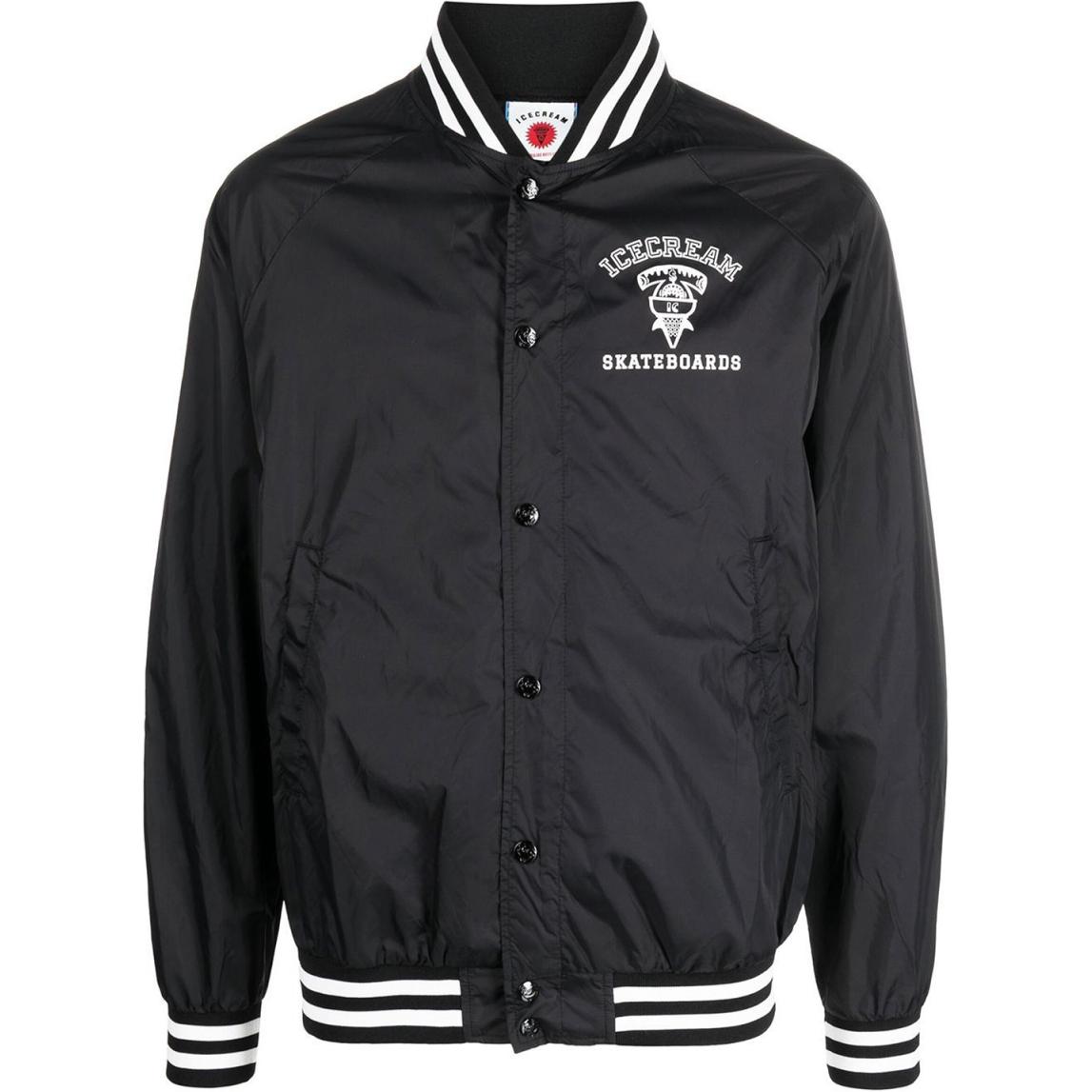 Ice Cream ICECREAM Letter Print Long-Sleeve Loose Fit Jacket Black - IC22406BLACK