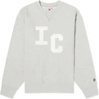 Ice Cream ICECREAM Letter Print Pullover Crewneck Sweatshirt Grey IC23323-GREY Ice Cream ICECREAM Letter Print Pullover Crewneck Sweatshirt Grey IC23323-GREY