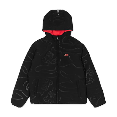 Ice Cream ICECREAM Logo Embossed Zip-Up Hoodie Jacket Unisex Black 431-8400-BLACK