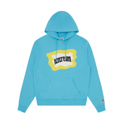 Ice Cream ICECREAM Logo Hoodie with Kangaroo Pocket Drawstring Unisex Blue IC23S18-BLUE