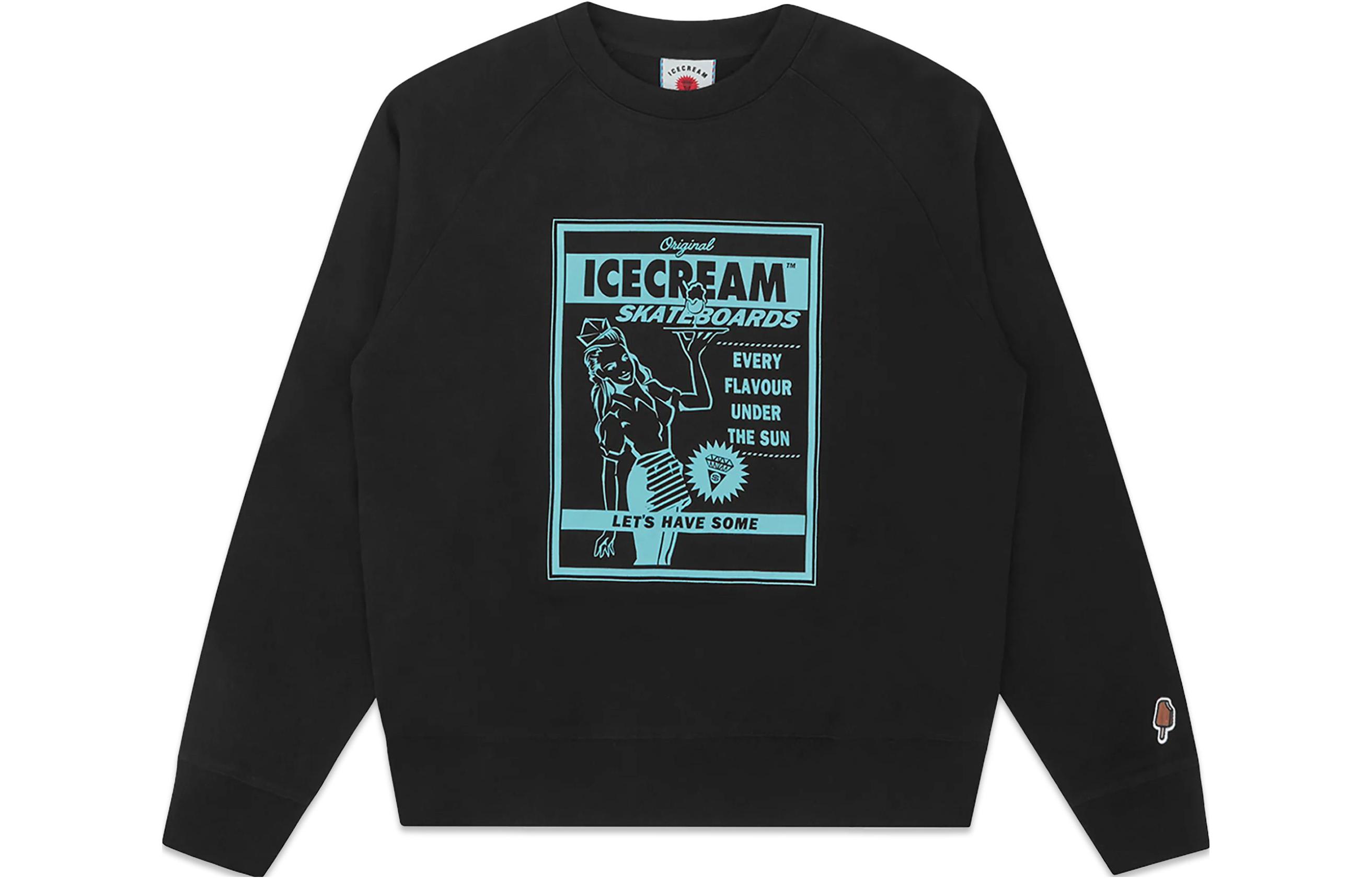 Ice Cream ICECREAM Magazine Graphic Print Black Long Sleeve Crewneck Sweatshirt Unisex IC23325-PURPLE