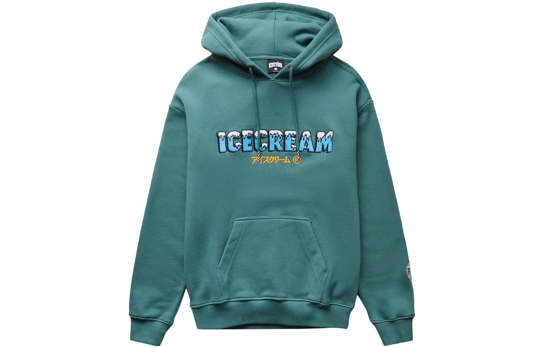 Ice Cream ICECREAM Mint Hoodie with Logo Print Long Sleeve Design 421-9304-SEA