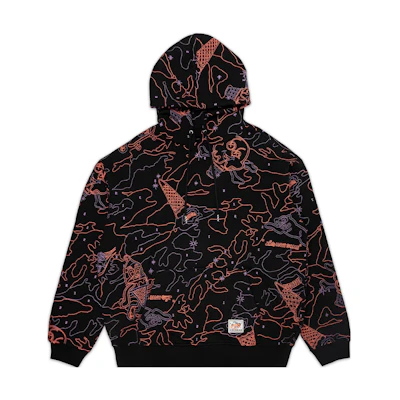 Ice Cream ICECREAM Multicolor Camo Pattern Hoodie Unisex Black 431-6305-BLACK