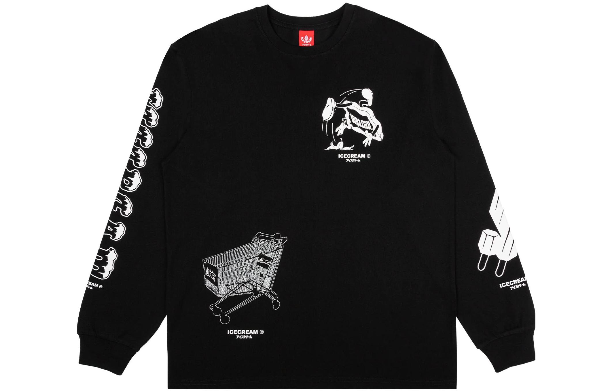 Ice Cream ICECREAM Multiple Patch Crewneck Sweatshirt Unisex Black 431-8309-BLACK