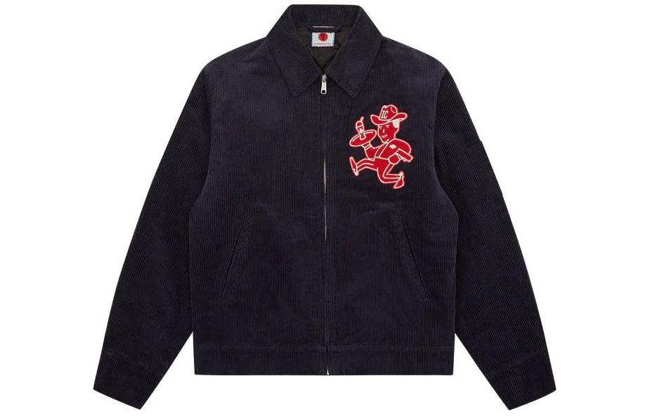Ice Cream ICECREAM Navy Blue Embroidered Lettering Zip-Up Jacket Unisex Casual IC23404-NAVY
