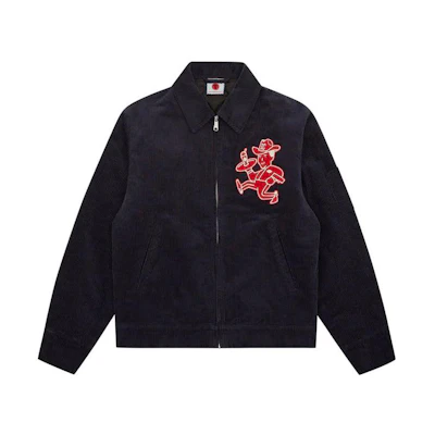 Ice Cream ICECREAM Navy Blue Embroidered Lettering Zip-Up Jacket Unisex Casual IC23404-NAVY