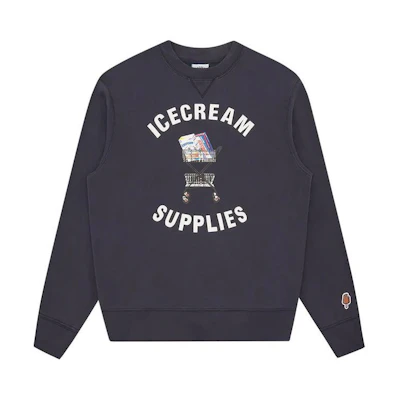 Ice Cream ICECREAM Navy Blue Raglan Crewneck Sweatshirt Unisex IC23421-NAVY