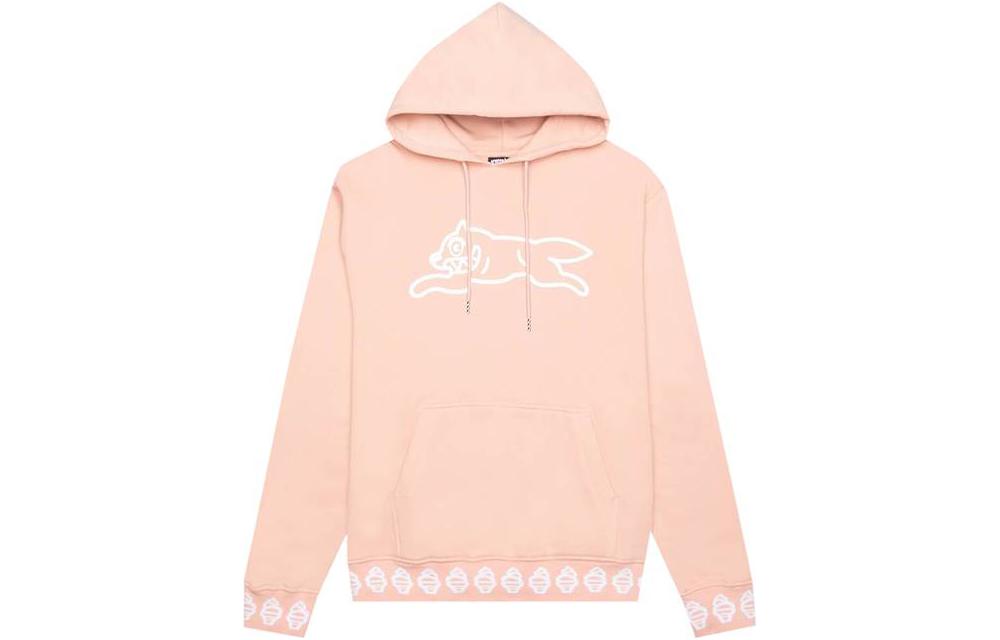 Ice Cream ICECREAM Pink Cartoon Graphic Pullover Hoodie with Drawstring 401-6302-ROSE