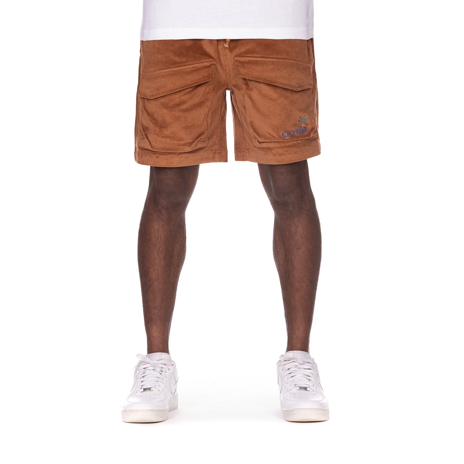 Ice Cream ICECREAM Pocket Design Logo Print Casual Shorts Amber Unisex 5-Inch 441-3102