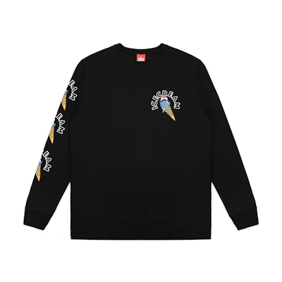 Ice Cream ICECREAM Printed Black Crewneck Pullover Sweatshirt Unisex Long Sleeve 431-7309-BLACK