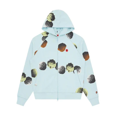 Ice Cream ICECREAM Printed Blue Zip-Up Hoodie Unisex Casual Jacket IC23430-BLUE