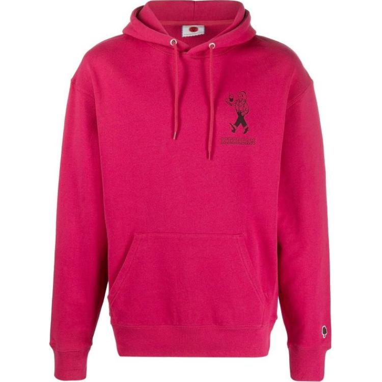Ice Cream ICECREAM Pure Graphic Pink Hoodie Long-Sleeve Pullover IC22321RED