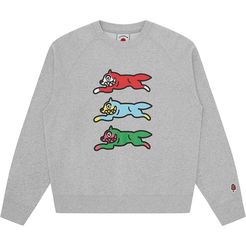 Ice Cream ICECREAM Running Dog Graphic Crewneck Sweatshirt Unisex - Gray ic23s22-heather-grey
