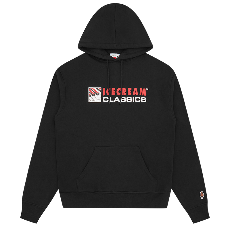 Ice Cream ICECREAM S24 Piano Key Logo Hoodie Unisex Long Sleeve IC23425-BLACK