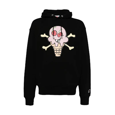 Ice Cream ICECREAM Skull Print Hoodie Black Long Sleeve Sweatshirt IC24399-BLACK