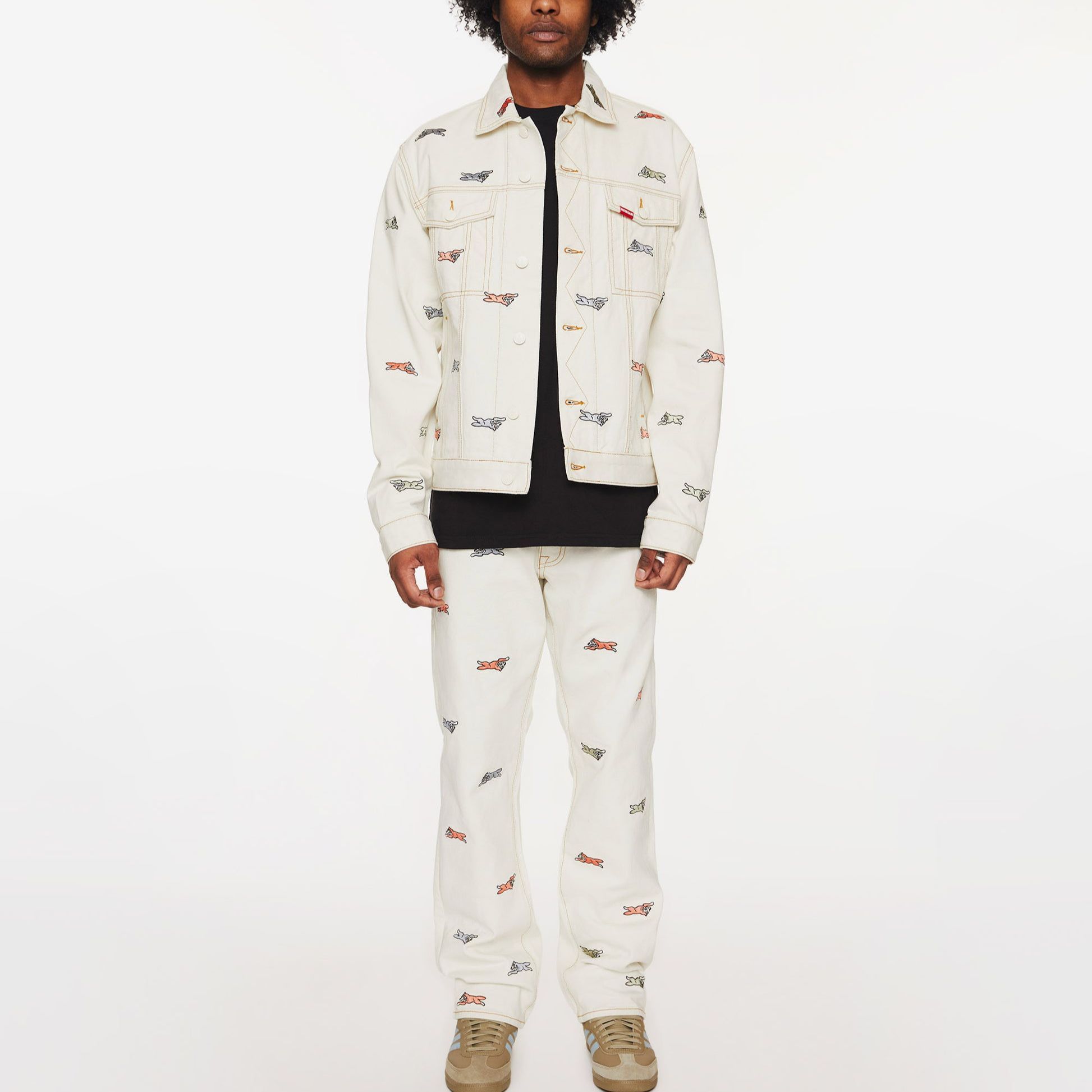 Shop Ice Cream ICECREAM SS24 All-Over Print Button Long Sleeve Jacket Unisex Off-White. 441-2400-ANTIQUE