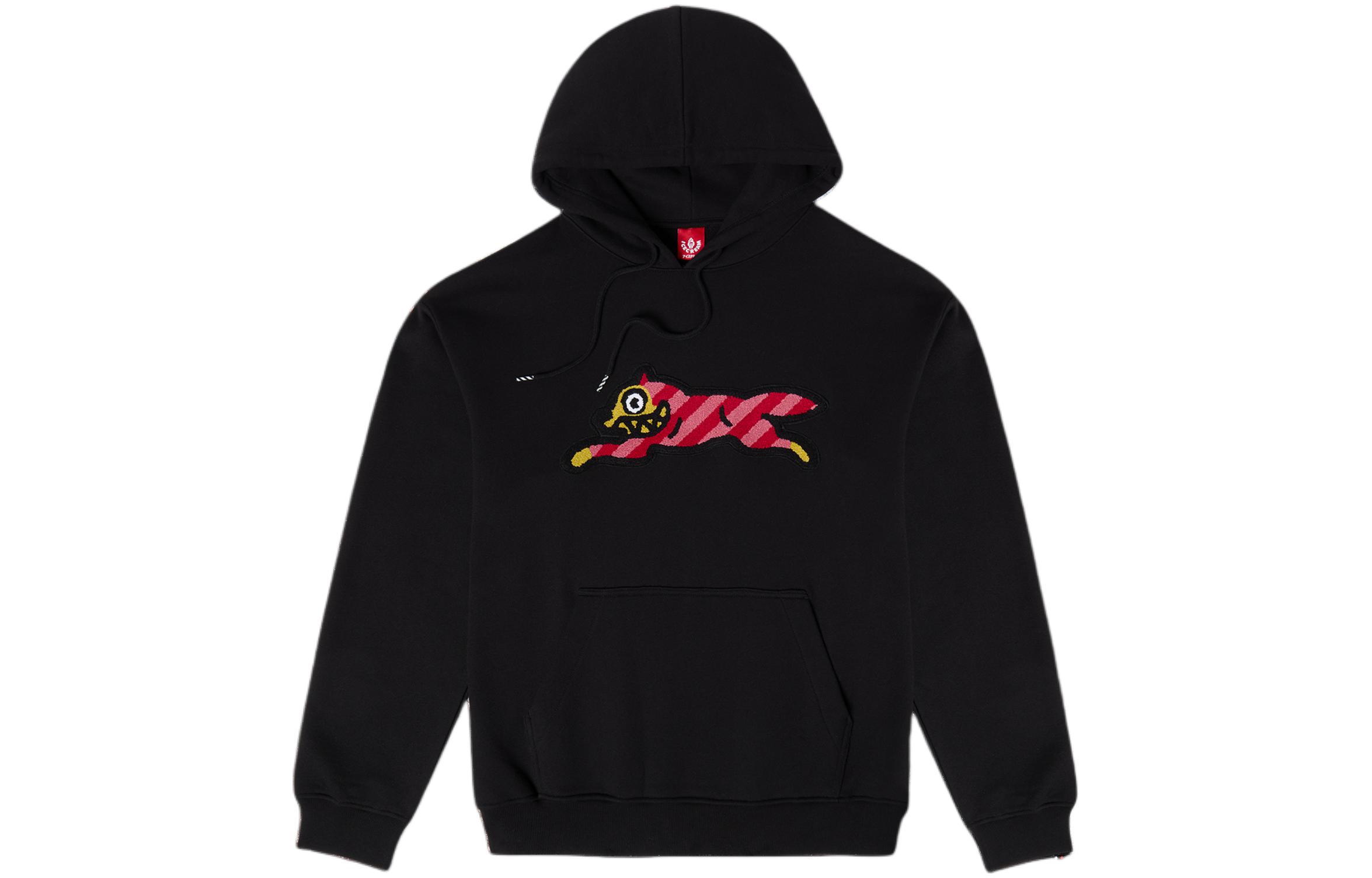 Ice Cream ICECREAM SS24 Black Graphic Pullover Hoodie Unisex Casual Sweatshirt 441-1304-BLACK