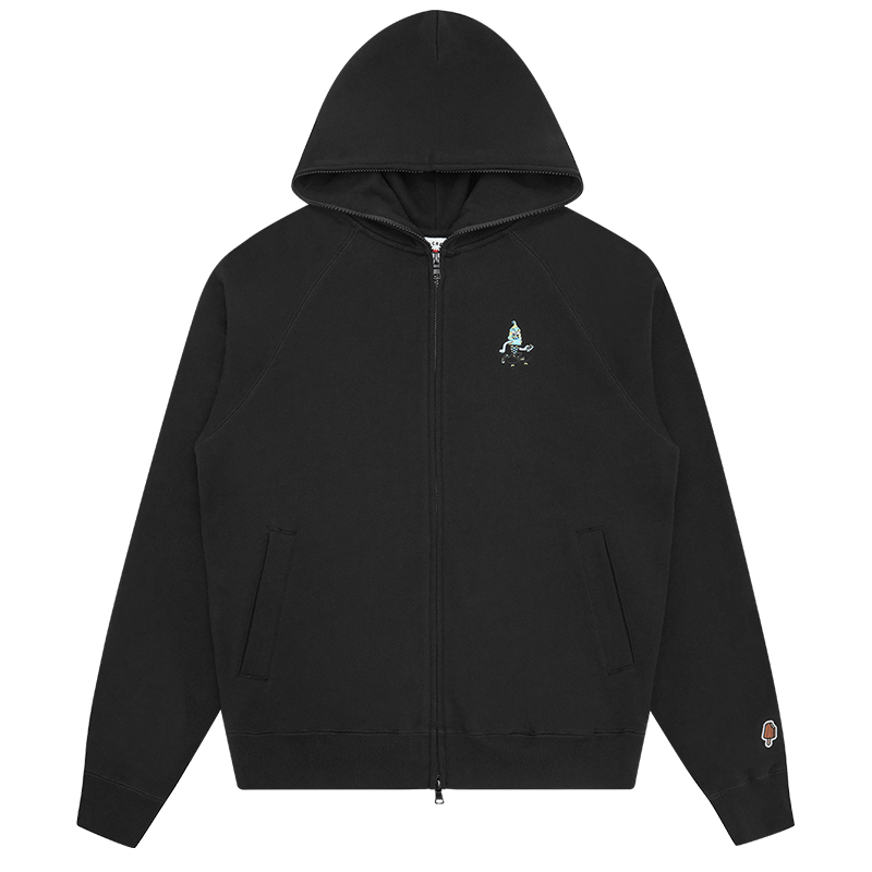 Ice Cream ICECREAM SS24 Black Hoodie Jacket with Back Logo Unisex IC24127-BLACK