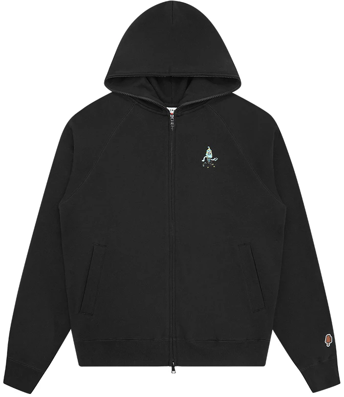 ice-cream-icecream-ss-24-black-hoodie-jacket-with-back-logo-unisex-ic-24127-black