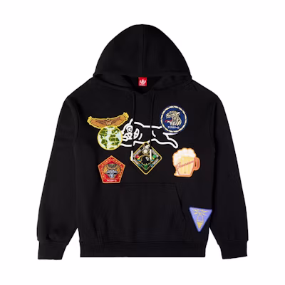 Ice Cream ICECREAM SS24 Black Printed Patch Pullover Hoodie Unisex 441-2306-BLACK