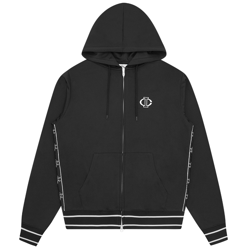 Ice Cream ICECREAM SS24 Black Striped Zip-Up Hoodie Jacket Unisex IC24128-BLACK