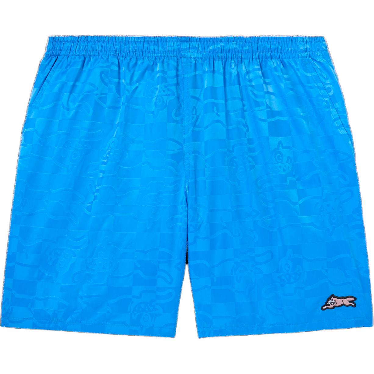 Ice Cream ICECREAM SS24 Blue Checkered Loose Nylon Shorts Unisex Summer Collection 2024 441-3104-FRENCH-BLUE