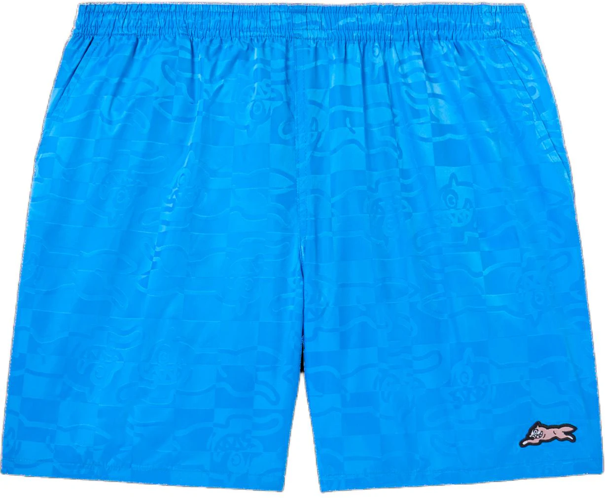 ice-cream-icecream-ss-24-blue-checkered-loose-nylon-shorts-unisex-summer-collection-2024-441-3104-french-blue