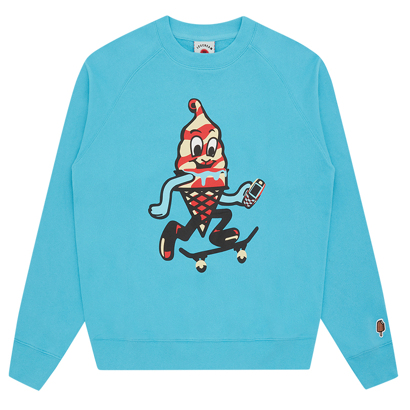 Ice Cream ICECREAM SS24 Blue Cone Print Crewneck Sweatshirt Unisex IC23423-BLUE