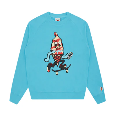 Ice Cream ICECREAM SS24 Blue Cone Print Crewneck Sweatshirt Unisex IC23423-BLUE