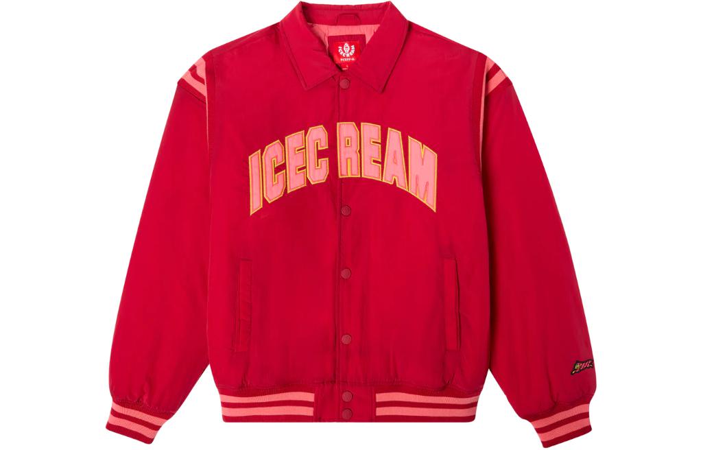 Ice Cream ICECREAM SS24 Embroidered Logo Button-Up Cardigan Jacket Unisex Red 441-1401-CHILI