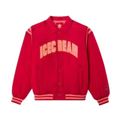 Ice Cream ICECREAM SS24 Embroidered Logo Button-Up Cardigan Jacket Unisex Red 441-1401-CHILI