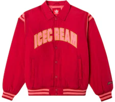 Order Ice Cream ICECREAM SS24 Embroidered Logo Button-Up Cardigan Jacket Unisex Red 441-1401-CHILI