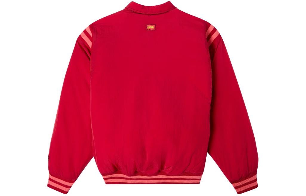 Lookbook 아이스크림 SS24 자수 로고 버튼업 카디건 재킷 유니섹스 레드 441-1401-CHILI