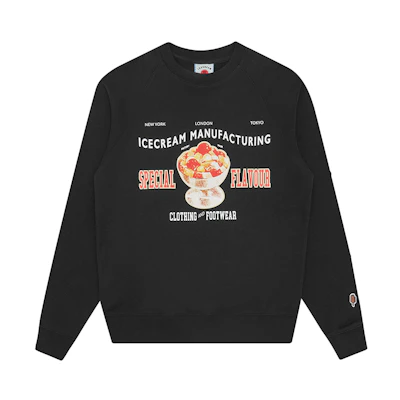 Ice Cream ICECREAM SS24 Food Alphabet Graphic Crewneck Sweatshirt Unisex Black IC24122-BLACK