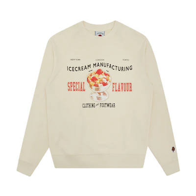 Ice Cream ICECREAM SS24 Food Alphabet Print Crewneck Sweatshirt Cream Unisex IC24122-CREAM
