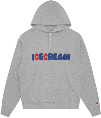 Ice Cream ICECREAM SS24 袋鼠口袋連帽上衣 中性 灰色 IC24126-HEATHERGREY Buy Ice Cream ICECREAM SS24 袋鼠口袋連帽上衣 中性 灰色 IC24126-HEATHERGREY