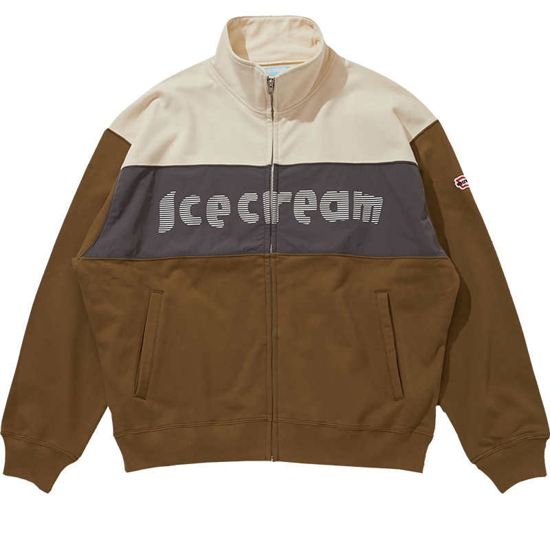Ice Cream ICECREAM SS24 Logo Print Back Graphic Zip Jacket Unisex Brown ICEJP241K004-IVORYCOFFEE