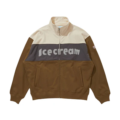 Ice Cream ICECREAM SS24 Logo Print Back Graphic Zip Jacket Unisex Brown ICEJP241K004-IVORYCOFFEE