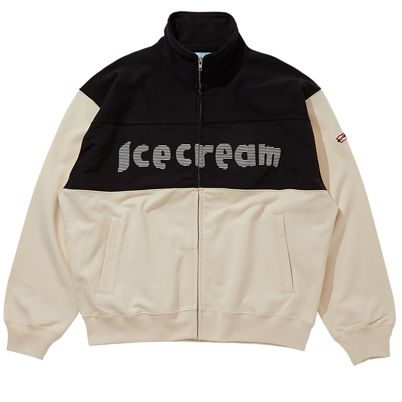 Ice Cream ICECREAM SS24 Logo Print Back Zip Jacket Unisex - Ivory ICEJP241K004-BLACKIVORY