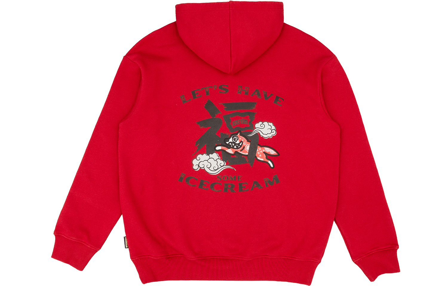Ice Cream ICECREAM SS24 Lunar New Year Dragon Hoodie Red Unisex with Cloud Animal Print ISS3HD001RD-RED