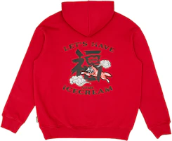 Ice Cream ICECREAM SS24 Lunar New Year Dragon Hoodie Red Unisex with Cloud Animal Print ISS3HD001RD-RED Ice Cream ICECREAM SS24 Lunar New Year Dragon Hoodie Red Unisex with Cloud Animal Print ISS3HD001RD-RED