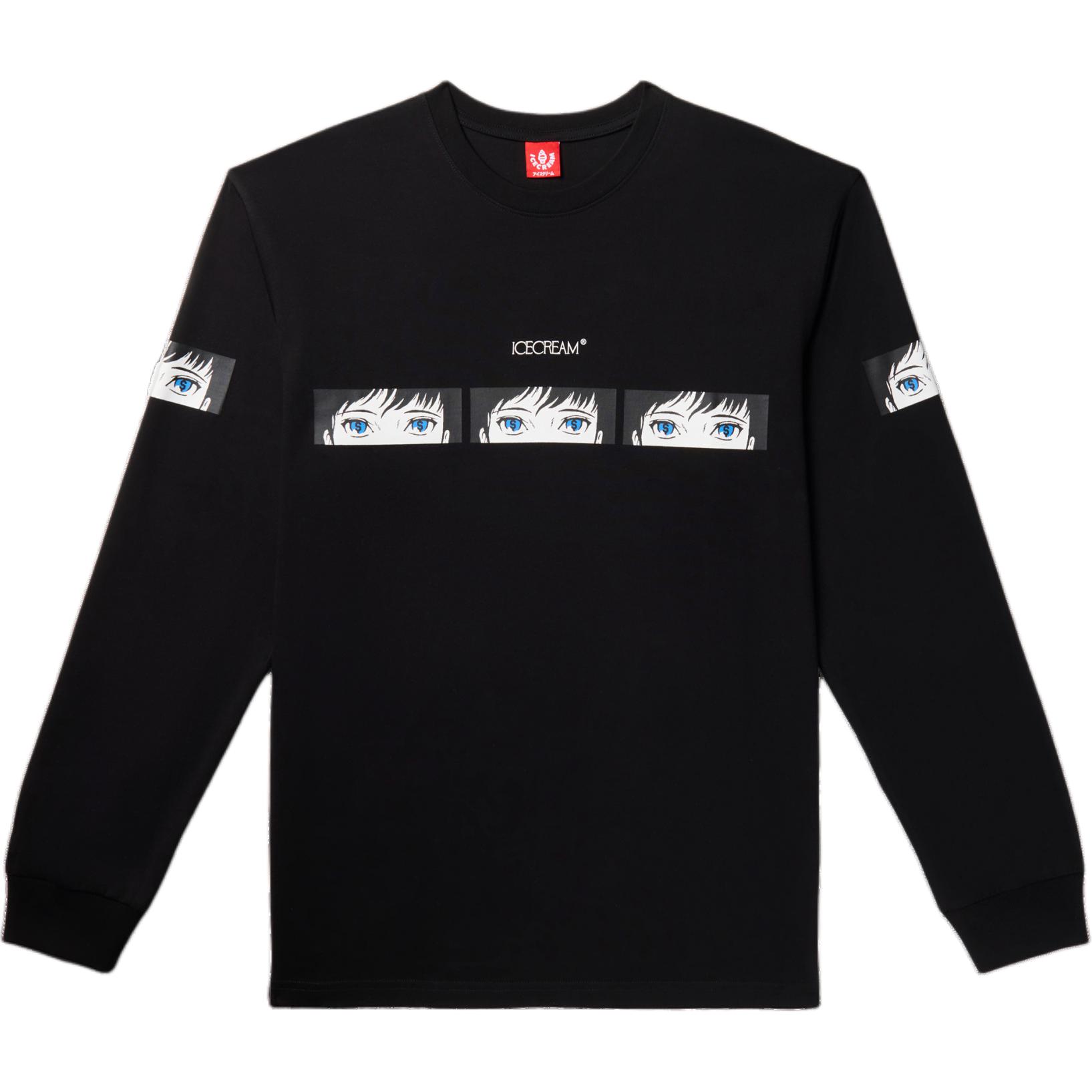 Ice Cream ICECREAM SS24 Summer Crewneck Letter Graphic Knit Sweater Black Unisex 441-3304-BLACK