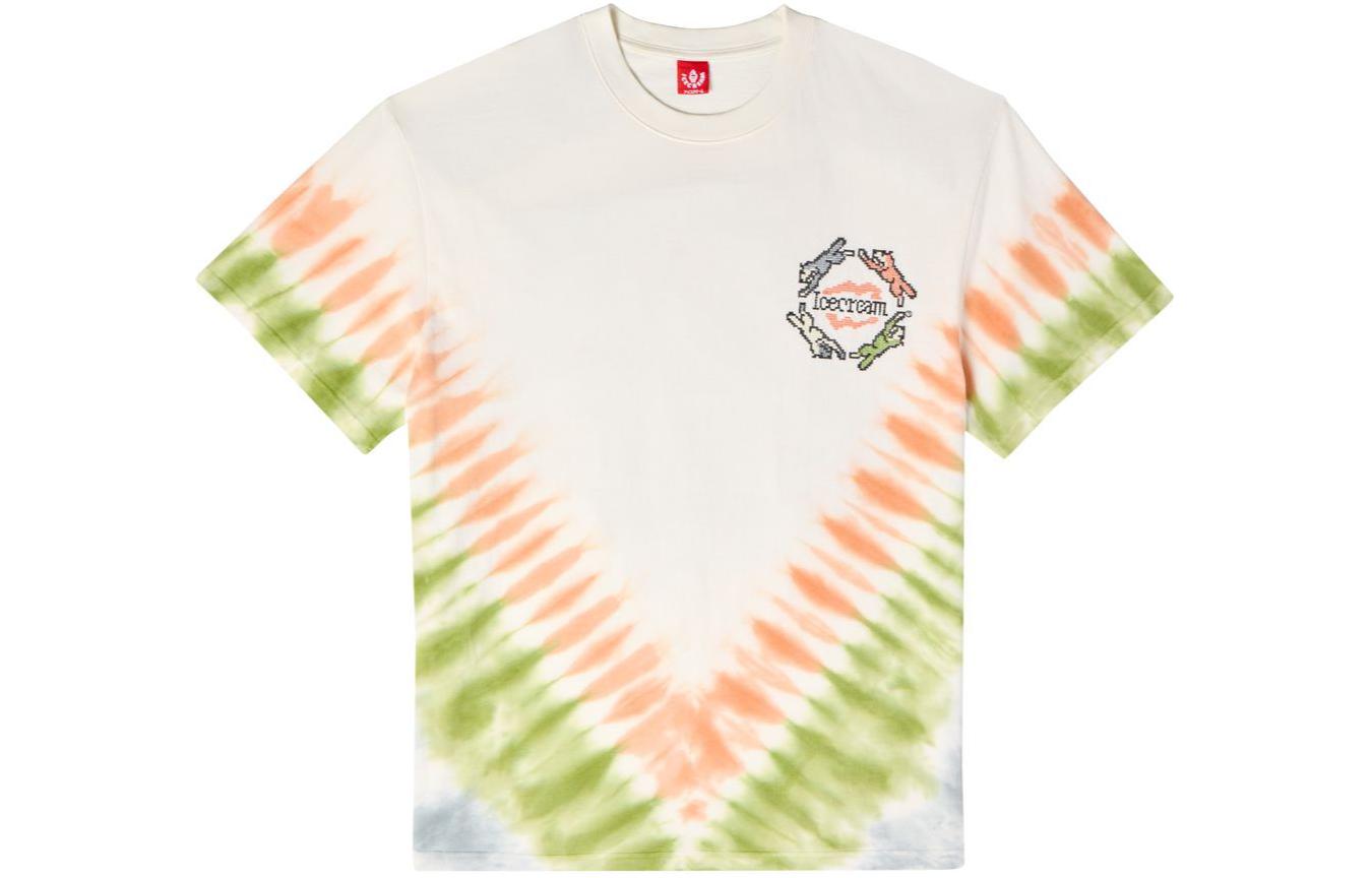 Ice Cream ICECREAM SS24 Tie-Dye Crewneck Short Sleeve T-Shirt Unisex Off-White 441-2302-ANTIQUE