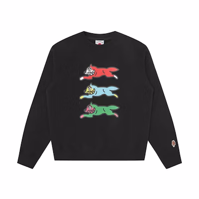 Ice Cream ICECREAM SS24 Triple Running Dog Graphic Black Long-Sleeve Sweatshirt Unisex IC23S22-BLACK
