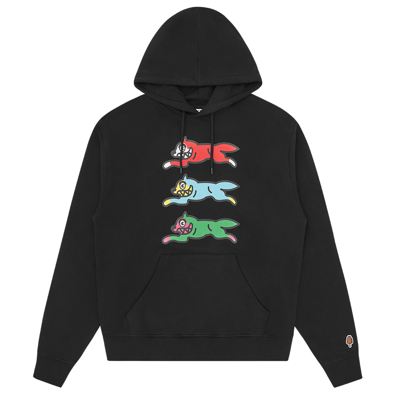 Ice Cream ICECREAM SS24 Triple Running Dog Hoodie Black Unisex IC23S21-BLACK