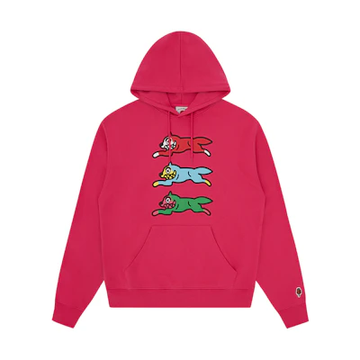 Ice Cream ICECREAM SS24 Triple Running Dog Hoodie Pink Unisex IC23S21-PINK