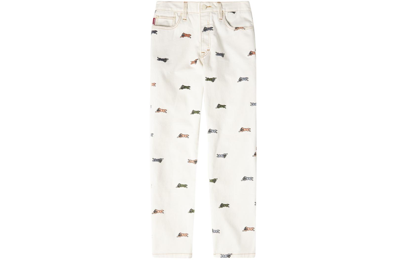 Ice Cream ICECREAM SS24 White Printed Straight-Leg Pocket Casual Pants Unisex. 441-2102-ANTIQUE