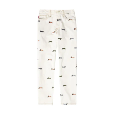 Ice Cream ICECREAM SS24 White Printed Straight-Leg Pocket Casual Pants Unisex. 441-2102-ANTIQUE
