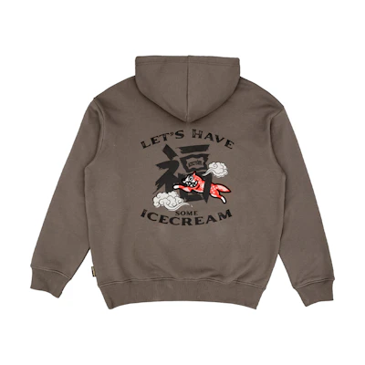 Ice Cream ICECREAM SS24 Year of the Dragon Hoodie Chocolate - Unisex Fu Clouds Design ISS3HD001KH-KHAKI
